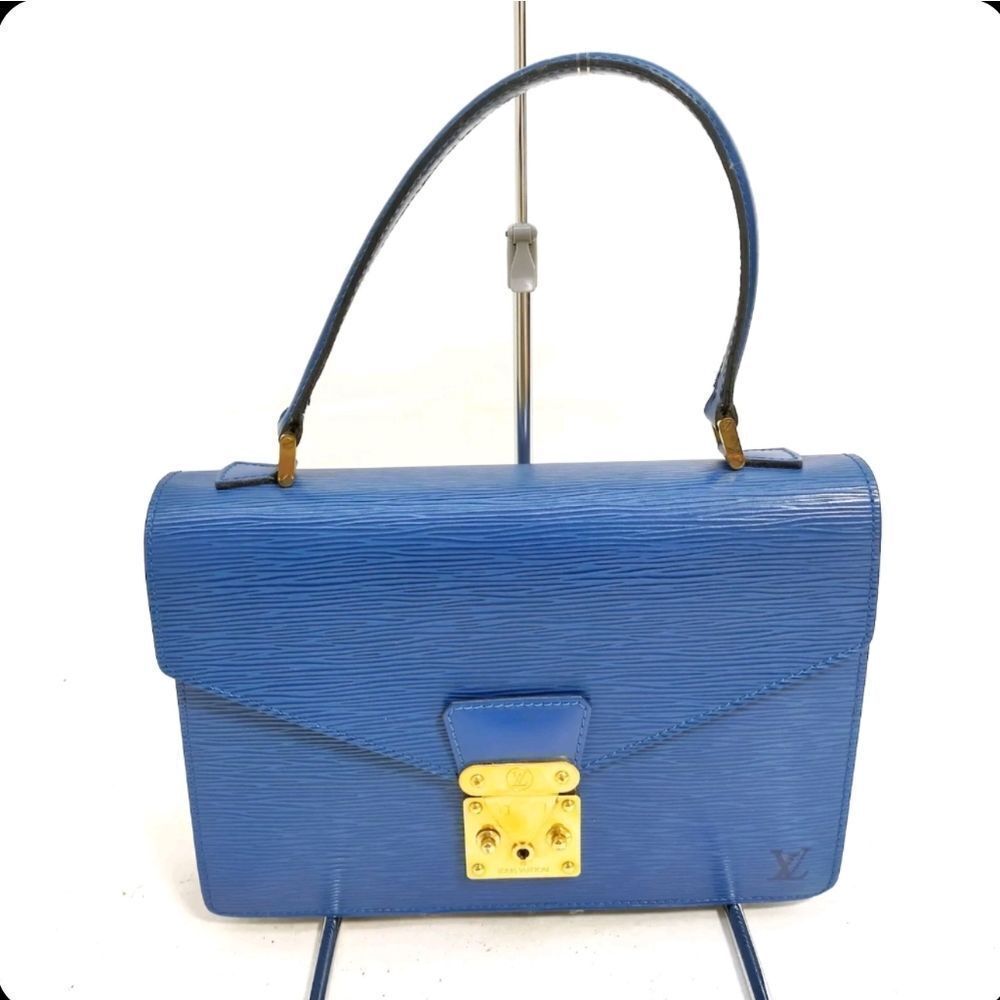 Louis Vuitton Hand Bag Blue Epi